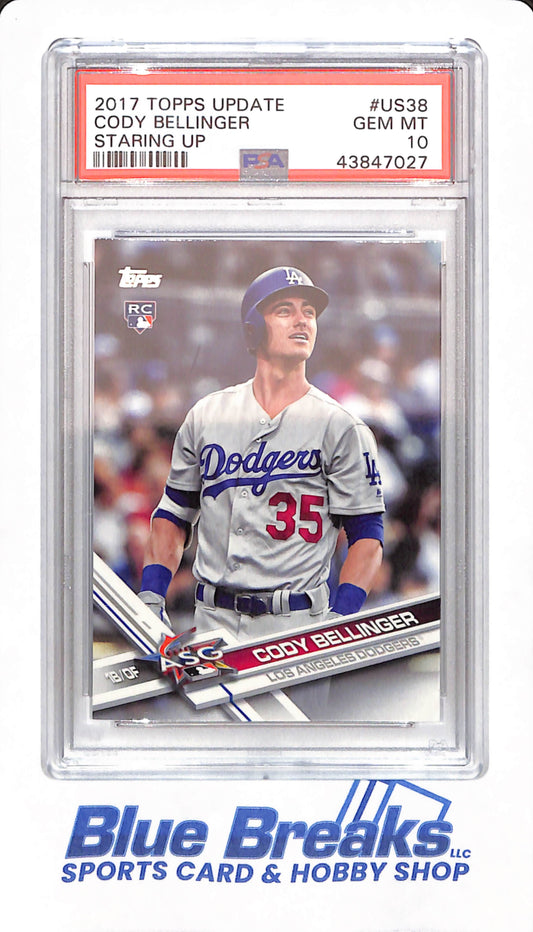 2017 Topps Update - Cody Bellinger - # US 38 - Baseball - Los Angeles Dodgers - Staring Up - PSA 10