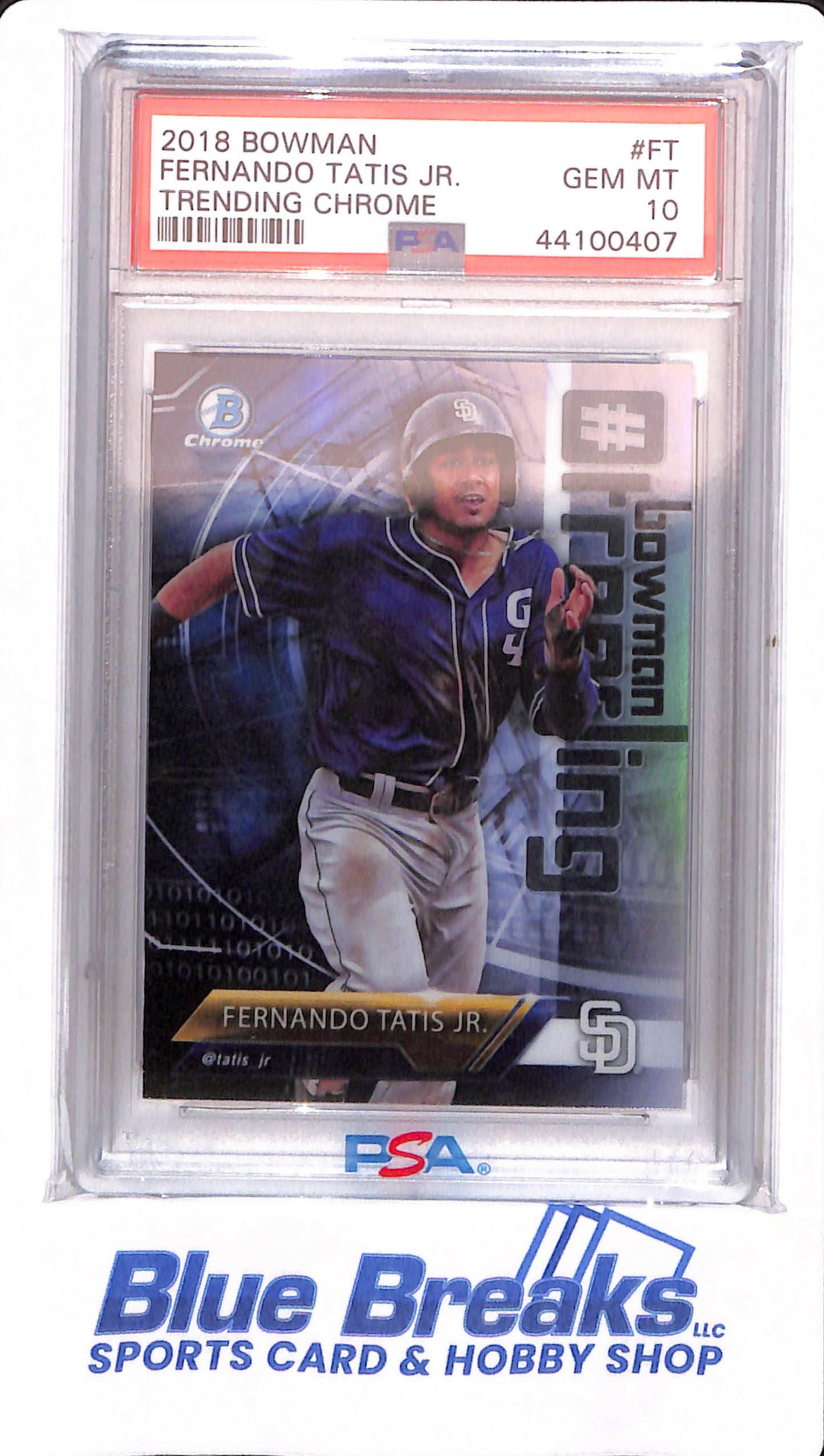 2018 Bowman - Fernando Tatis Jr - # FT - Baseball - San Diego Padres - PSA 10 - Trending Chrome