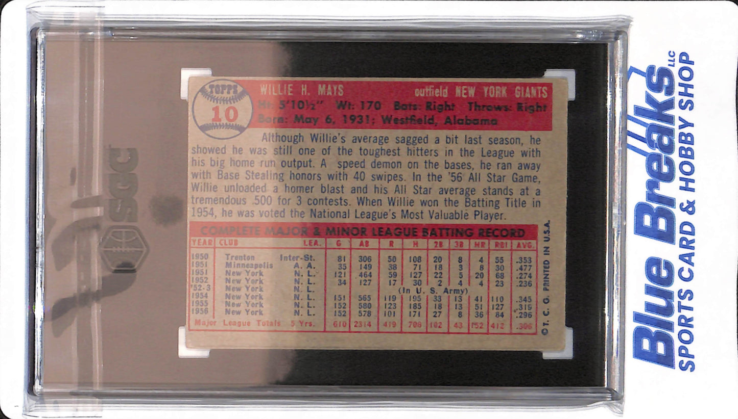 1957 Topps - Willie Mays - # 10 - New York Mets - Baseball - SGC 3