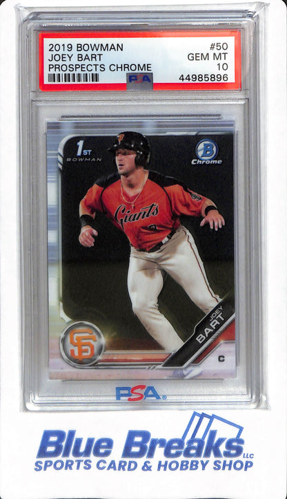 2019 Bowman - Joey Bart - #50 - PSA 10 - San Francisco Giants - Baseball