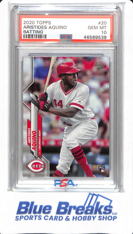 2020 Topps - Aristides Aquino - #20 - PSa 10 - Cincinnati Reds - Baseball - Batting