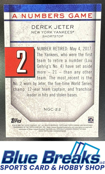 2020 Topps Chrome Update Derek Jeter #NGC-22 A Numbers Game New York Yankees