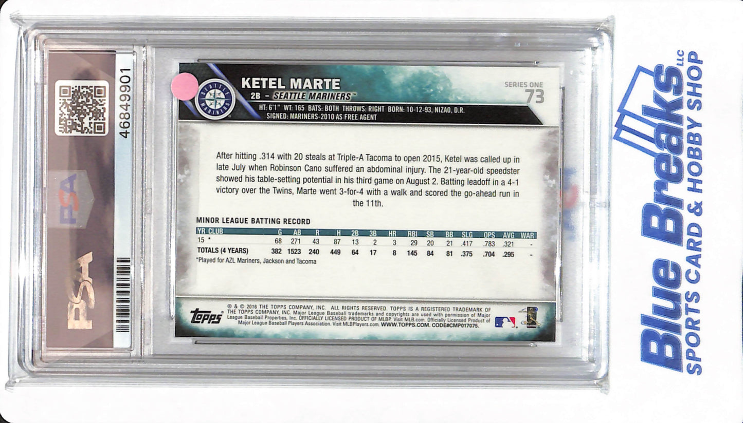 2016 Topps - Ketel Marte - #73 - PSA 9 - Seattle Mariners - Baseball