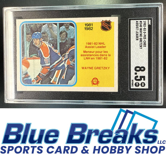 1982 O-Pee-Chee Wayne Gretzky #240b League Leaders SGC 8.5 Edmonton Oilers