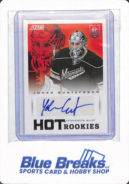 2013-14 Panini Score Hockey - Johan Gustafsson - #748 - Minnesota Wild - Hot Rookies - Hockey - Autographed