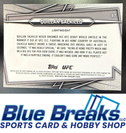 2026 Topps Chrome Sapphire UFC Quillan Salkilld #57f RC