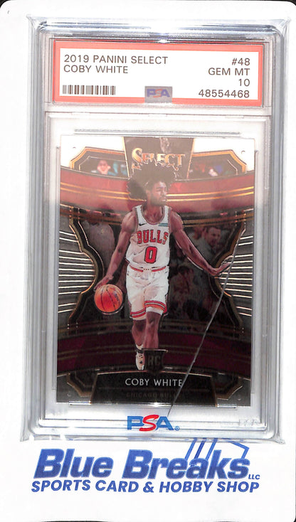 2019 Panini Select - Coby White - # 48 - PSA 10 - Basketball - Chicago Bulls