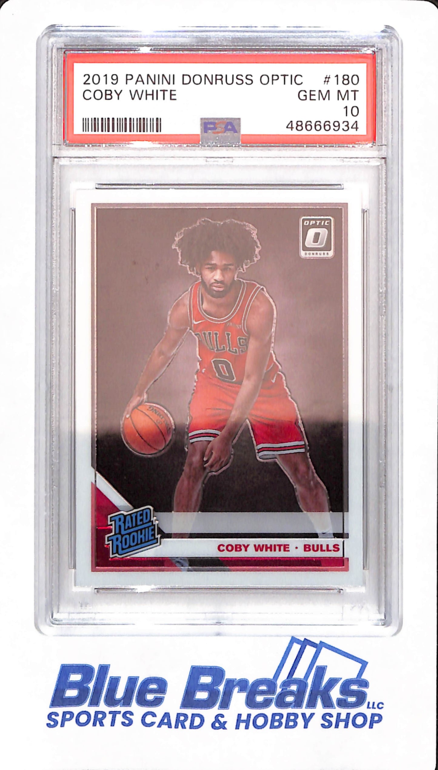 2019 Panini Donruss Optic - Coby White - # 180 - Basketball - PSA 10 - Chicago Bulls - Rated Rookie