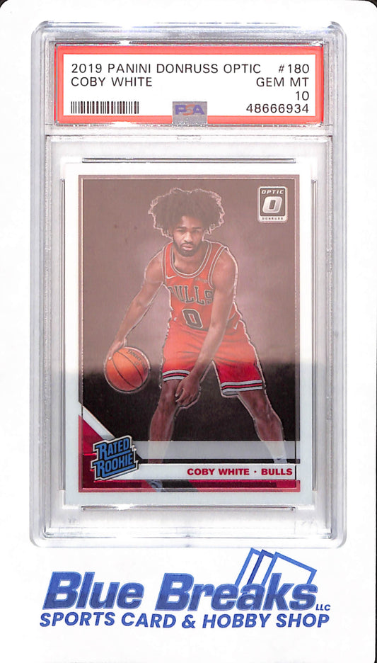 2019 Panini Donruss Optic - Coby White - # 180 - Basketball - PSA 10 - Chicago Bulls - Rated Rookie