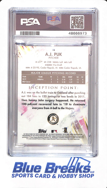 2020 Topps Inception - A.J. Puk - # 16 - PSA 10 - Oakland Athletics - 23/99 - Baseball - Magenta - Rookie