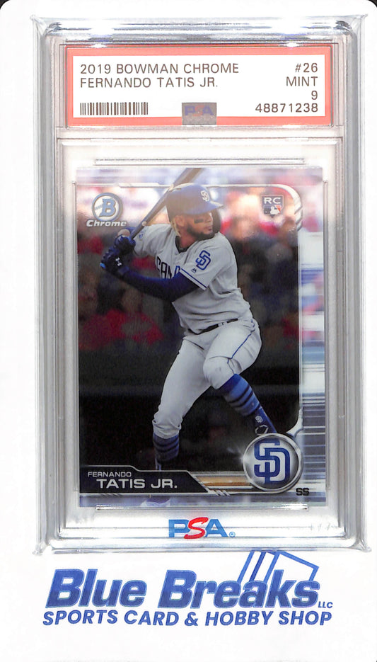 2019 Bowman Chrome - Fernando Tatis Jr - # 26 - San Diego Padres - Baseball - PSA 9