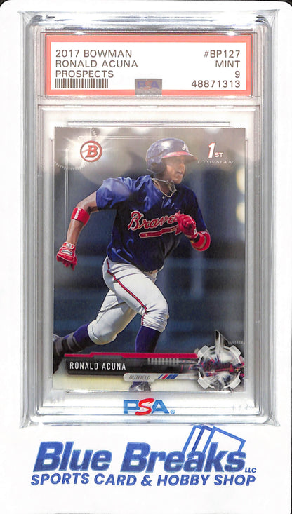 2017 Bowman - Ronald Acuna - # BP127 - Atlanta Braves - Baseball - PSA 9 - Prospects