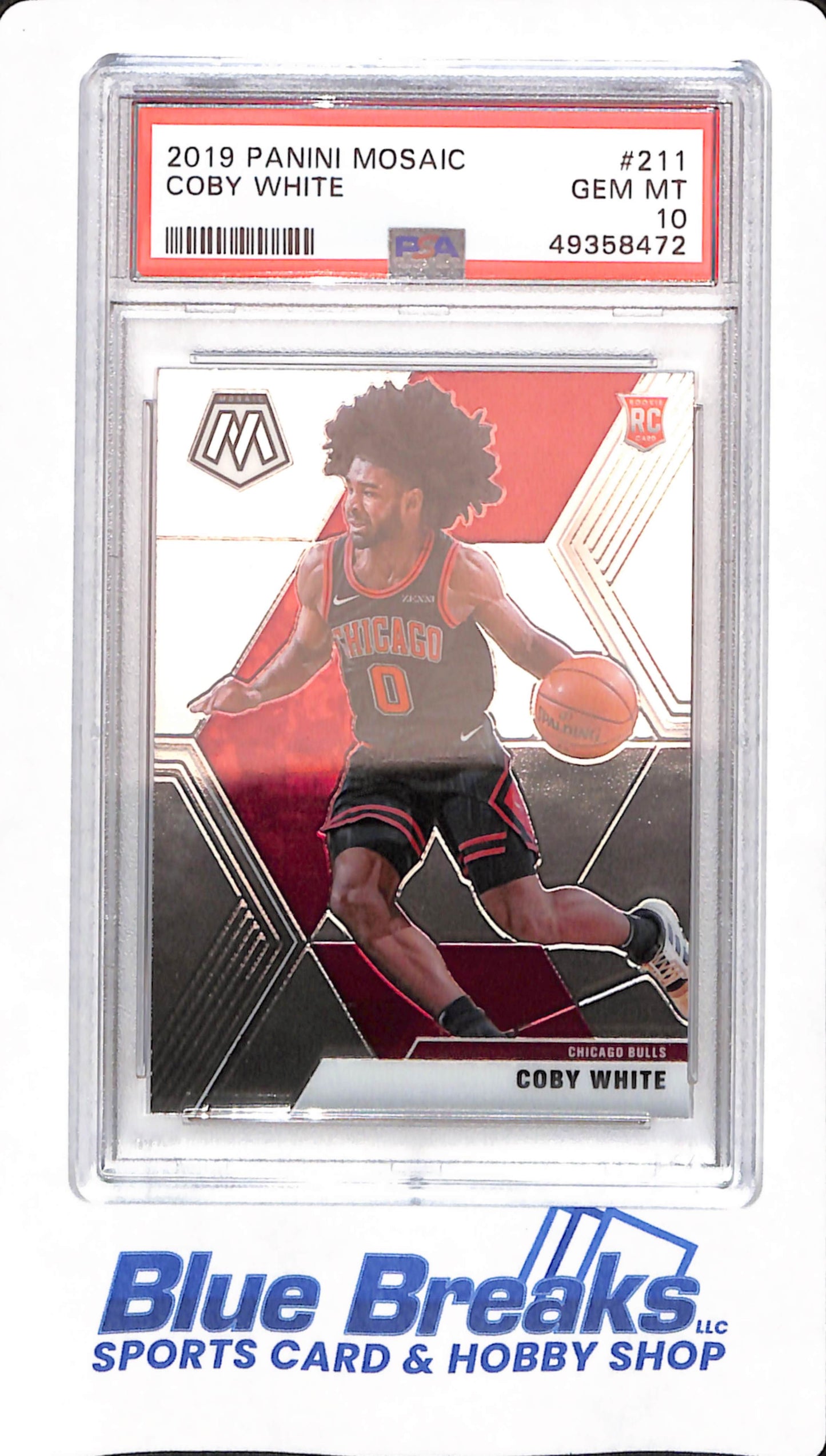 2019 Panini Mosaic - Coby White - # 211 - PSA 10 - Basketball - Rookie - Chicago Bulls