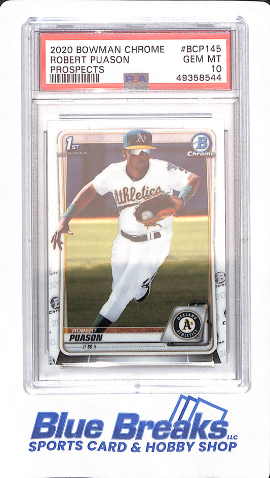 2020 Bowman Chrome - Robert Puason - # BCP145 - Baseball - PSA 10 - Oakland Athletics - Rookie - Prospects