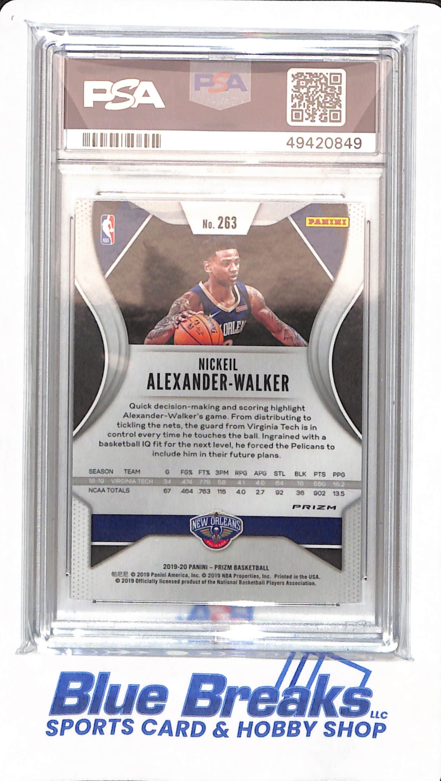 2019 Panini Prizm - Nickeil Alexander Walker - # 263 - New Orleans Pelicans - Baseball - PSA 9 - Silver