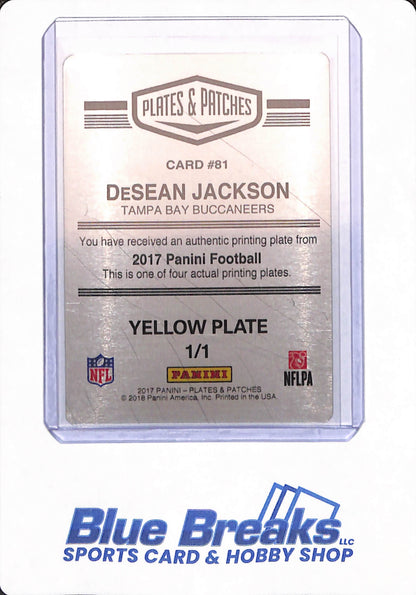 2017 Panini - DeSean Jackson - Plates & Patches - Football - Tampa Bay Buccaneers - # 81 - Yellow Printing Plate - 1/1