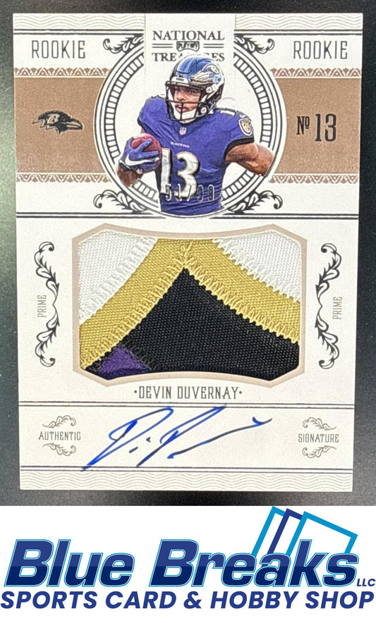 2020 Panini National Treasures Devin Duvernay #CRS-DD Crossover Rookie Patch Auto 51/99 Relic RC Baltimore Ravens
