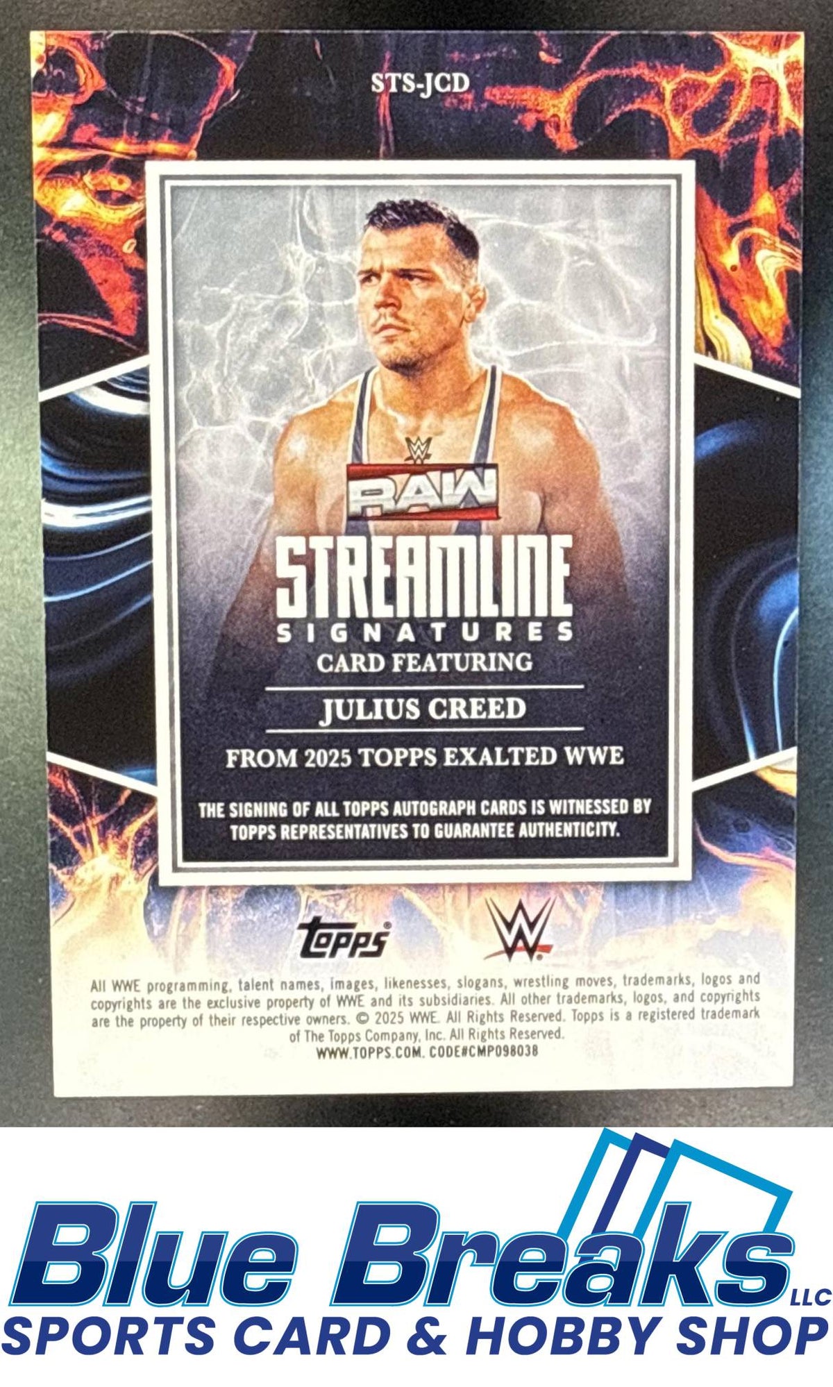 2025 Topps Exalted WWE Streamline Signatures Julius Creed [RC] #STS-JCD Auto