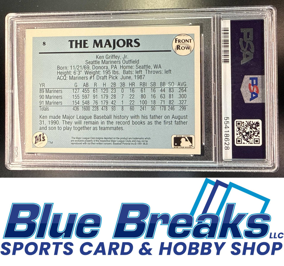1991 Front Row Ken Griffey Jr. Charter Member [RC] #8 PSA 9 Seattle Mariners