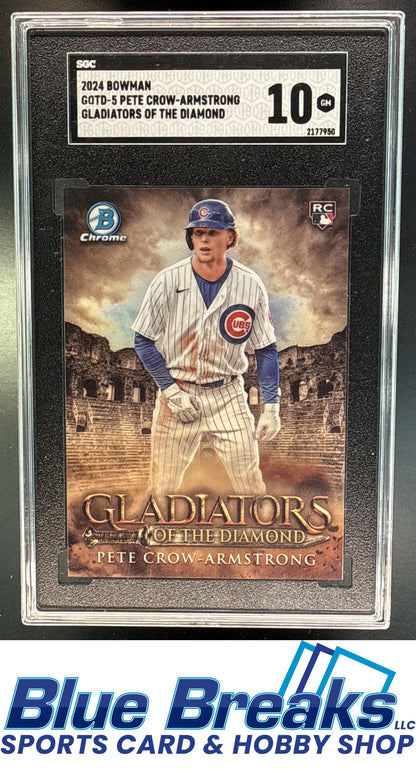 2024 Bowman Pete Crow-Armstrong #GOTD-5 Gladiators of the Diamond Chrome RC SGC 10 Chicago Cubs