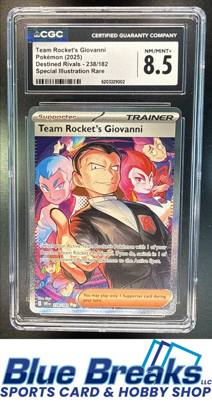 2025 Pokemon Destined Rivals Team Rocket's Giovanni Special Illustration Rare #238/182 CGC 8.5