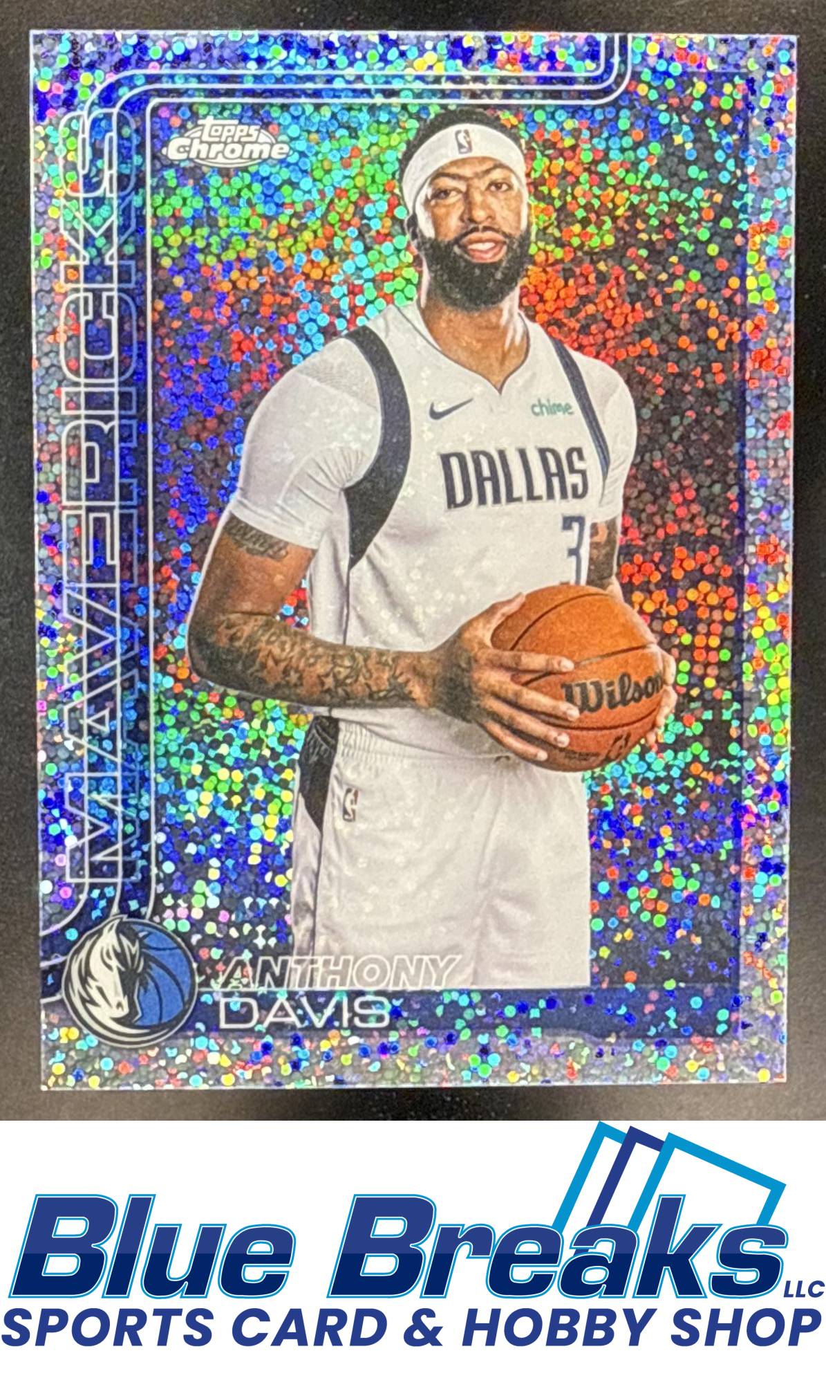 2025 Topps Chrome Update Anthony Davis #4 Image Variation Speckle Refractor Dallas Mavericks