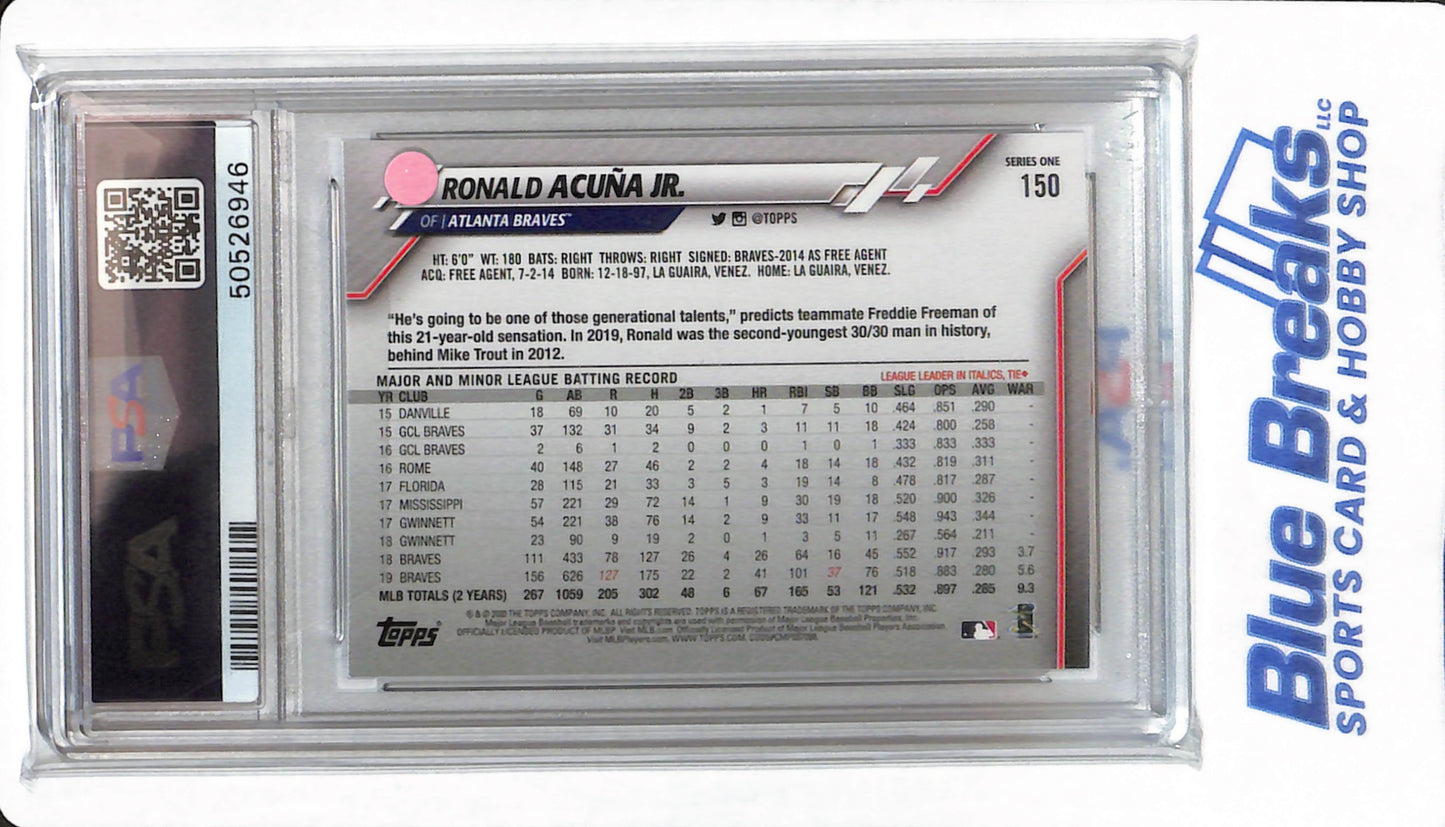 2020 Topps - Ronald Acuna Jr - #150 - PSA 10 - Atlanta Braves - Baseball