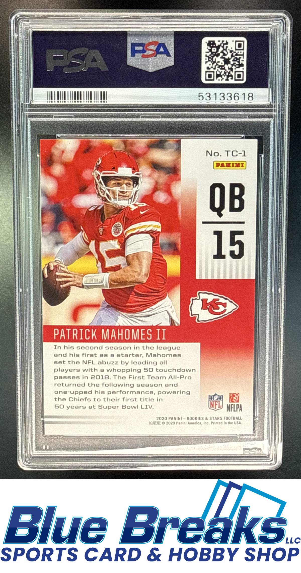 2020 Panini Rookies & Stars Patrick Mahomes II #TC-1 Touchdown Club PSA 10 Kansas City Chiefs