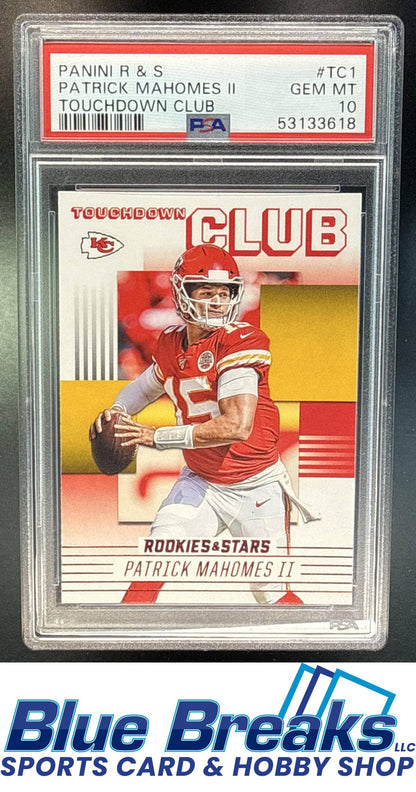 2020 Panini Rookies & Stars Patrick Mahomes II #TC-1 Touchdown Club PSA 10 Kansas City Chiefs