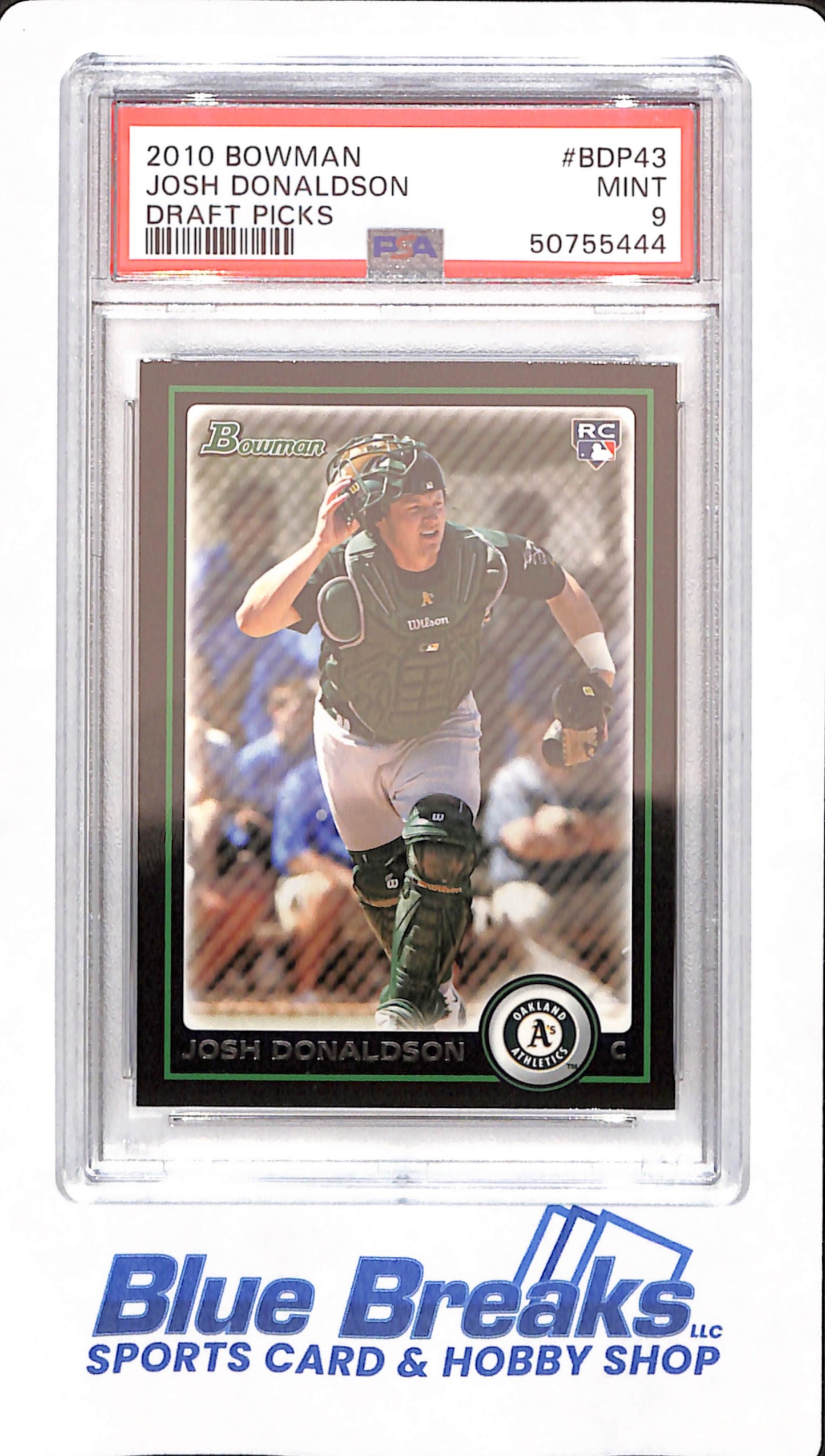 2010 Bowman - Josh Donaldson - # BDP43 - PSA 9 - Baseball - Draft Picks - Oakland Athletics - Rookie