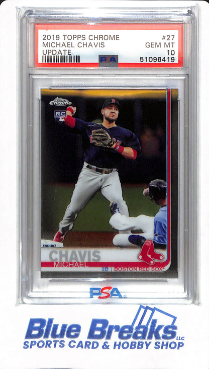 2019 Topps Chrome - Michael Chavis - #27 - PSA 10 - Boston Red Sox - Baseball - Update