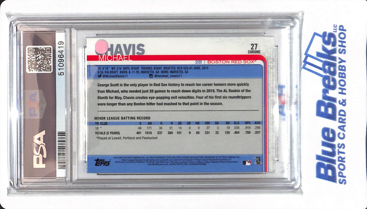 2019 Topps Chrome - Michael Chavis - #27 - PSA 10 - Boston Red Sox - Baseball - Update