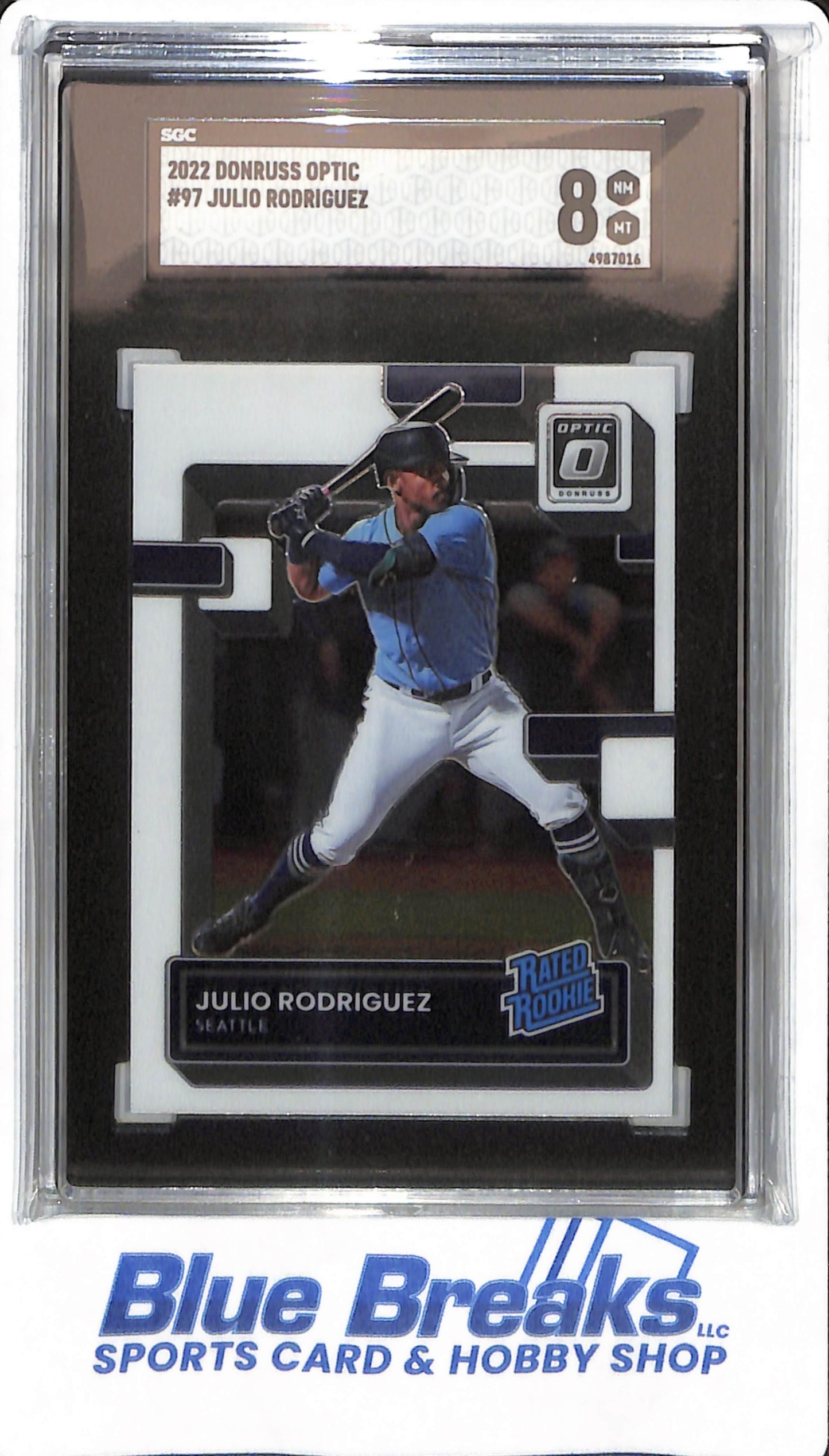 2022 Donruss Optic - Julio Rodriguez - #97 - SGC 8 - Seattle Mariners - Baseball