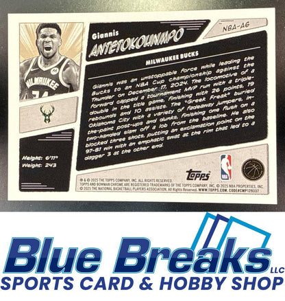 2025-26 Bowman Anime Giannis Antetokounmpo [RC] #NBA-A6 SSP Milwaukee Bucks