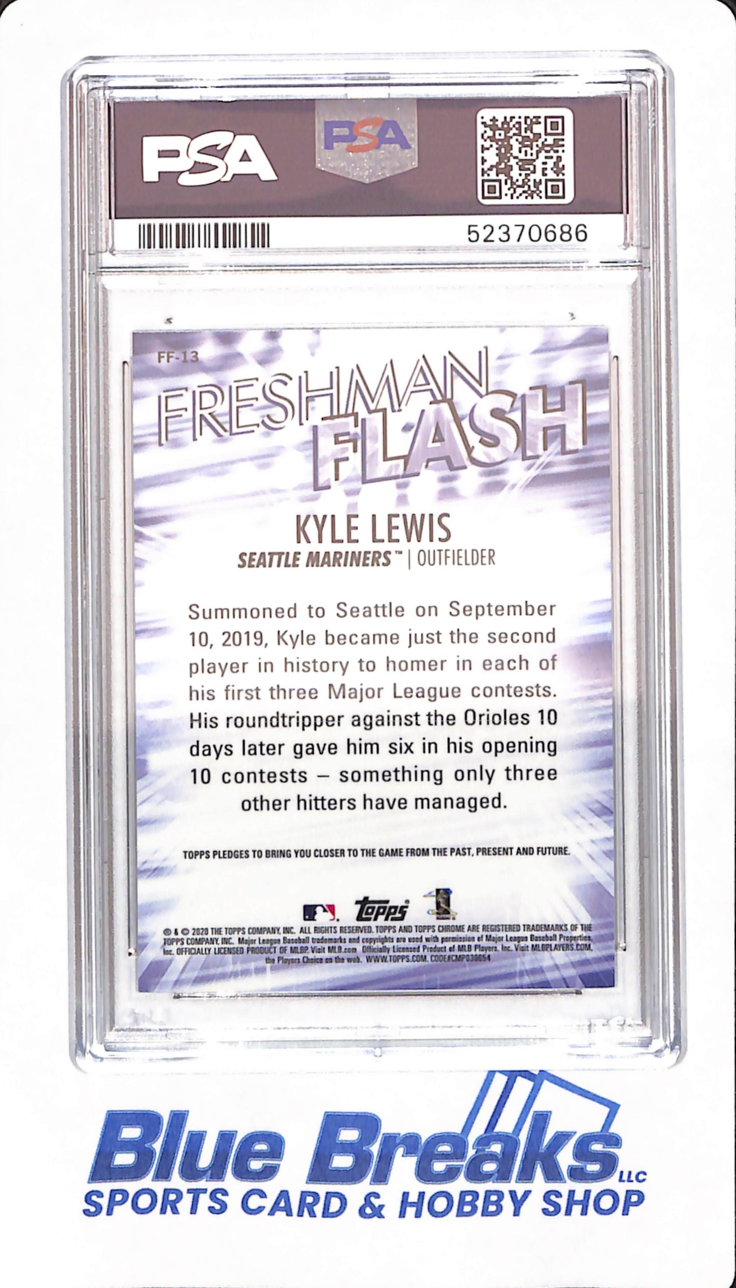 2020 Topps Chrome - Kyle Lewis - Baseball - # FF13 - PSA 10 - Seattle Mariners - Freshman Flash