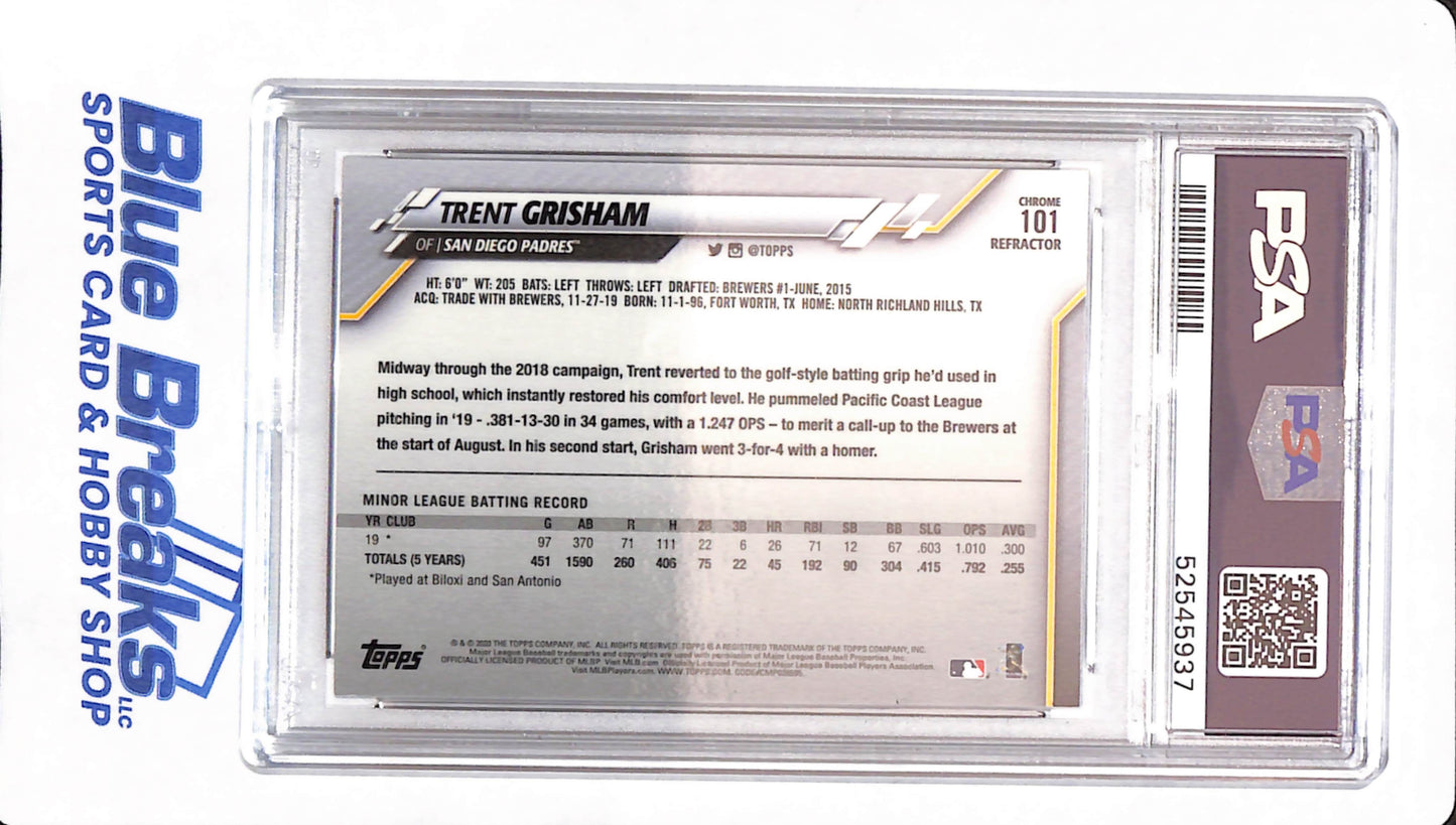 2020 Topps Chrome - Trent Grisham - # 101 - PSA 10 - Baseball - San Diego Padres - Refractor