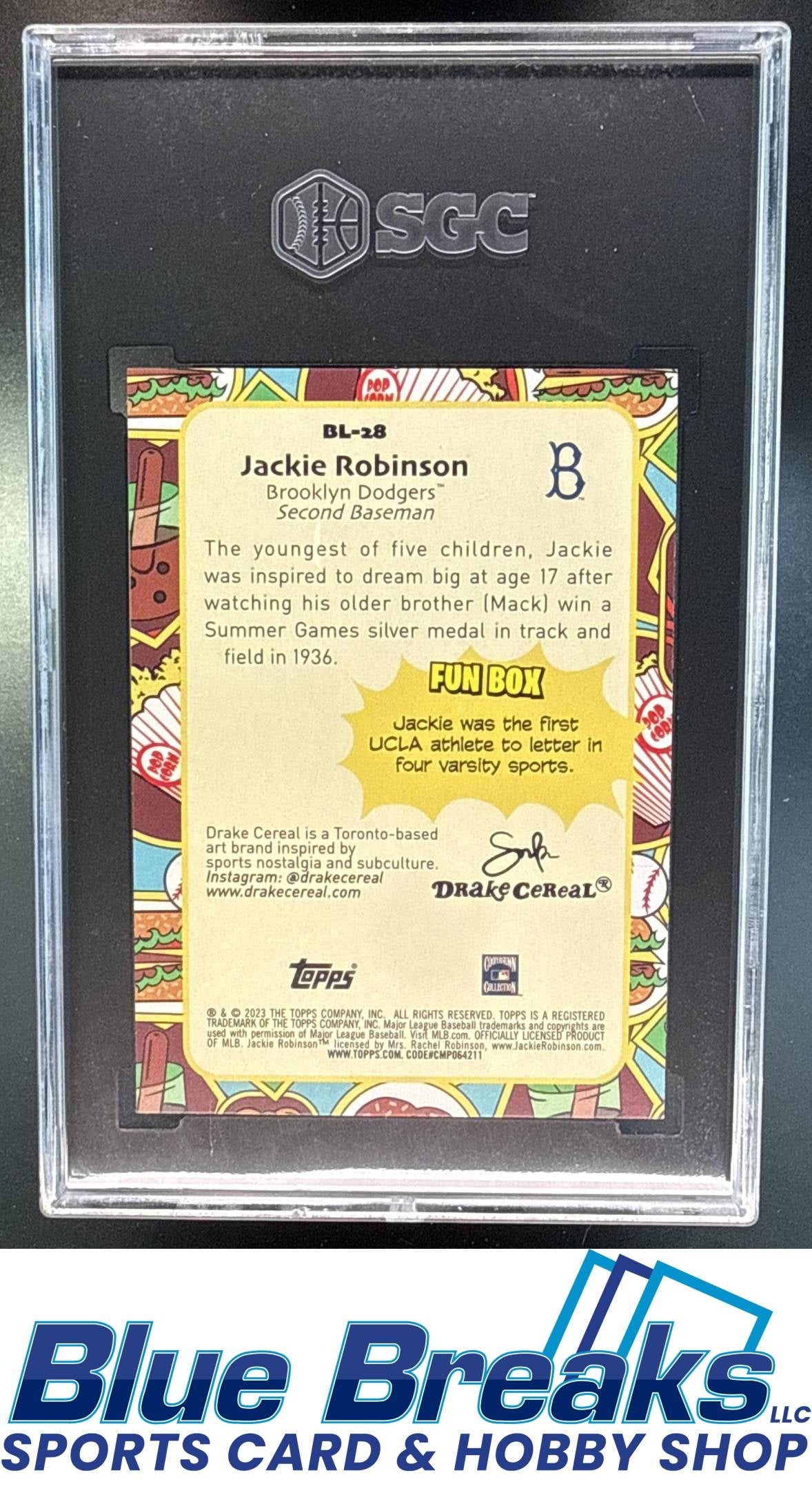 2023 Topps Big League Leaguers Jackie Robinson #BL-28 SGC 9 Brooklyn Dodgers / Los Angeles Dodgers