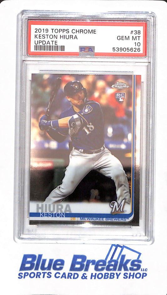 2019 Topps Chrome - Keston Hiura - # 38 - PSA10 - Baseball - Milwaukee Brewers - Update - Rookie (Copy)