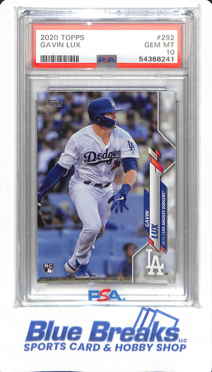2020 Topps - Gavin Lux - #292 - PSA 10 - Los Angeles Dodgers - Baseball