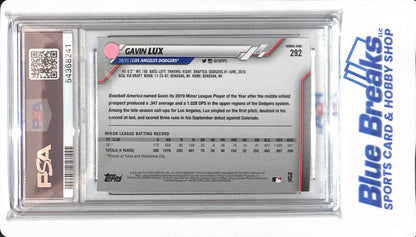 2020 Topps - Gavin Lux - #292 - PSA 10 - Los Angeles Dodgers - Baseball