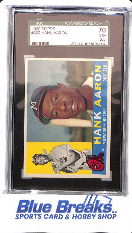 1960 Topps - Hank Aaron - # 300 - SGC 5.5 - Milwaukee Braves - Baseball