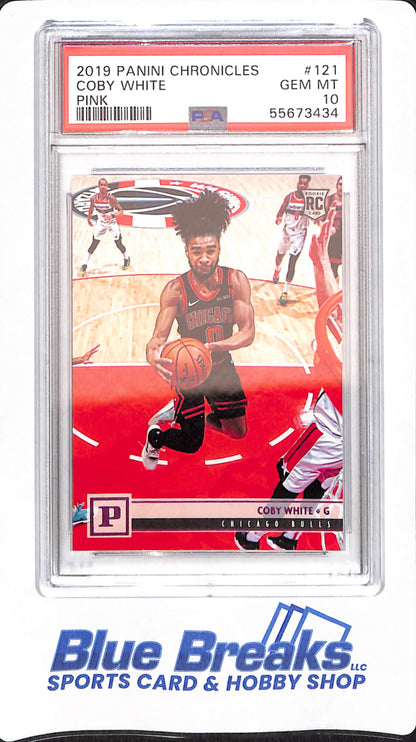 2019 Panini Chronicles - Coby White - # 121 - PSA 10 - Basketball - Chicago Bulls - Pink - Rookie