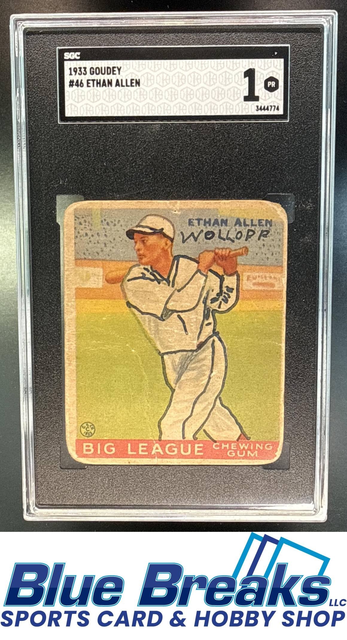 1933 Goudey R319 Ethan Allen [RC] #46 RC SGC 1 St. Louis Cardinals