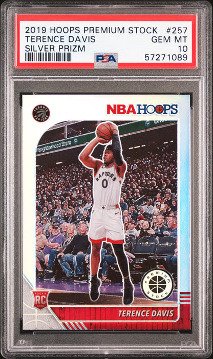 2019 Panini - Hoops Premium Stock - Silver Prizm - Terence Davis - RC - #257 - PSA 10 - basketball - Raptors