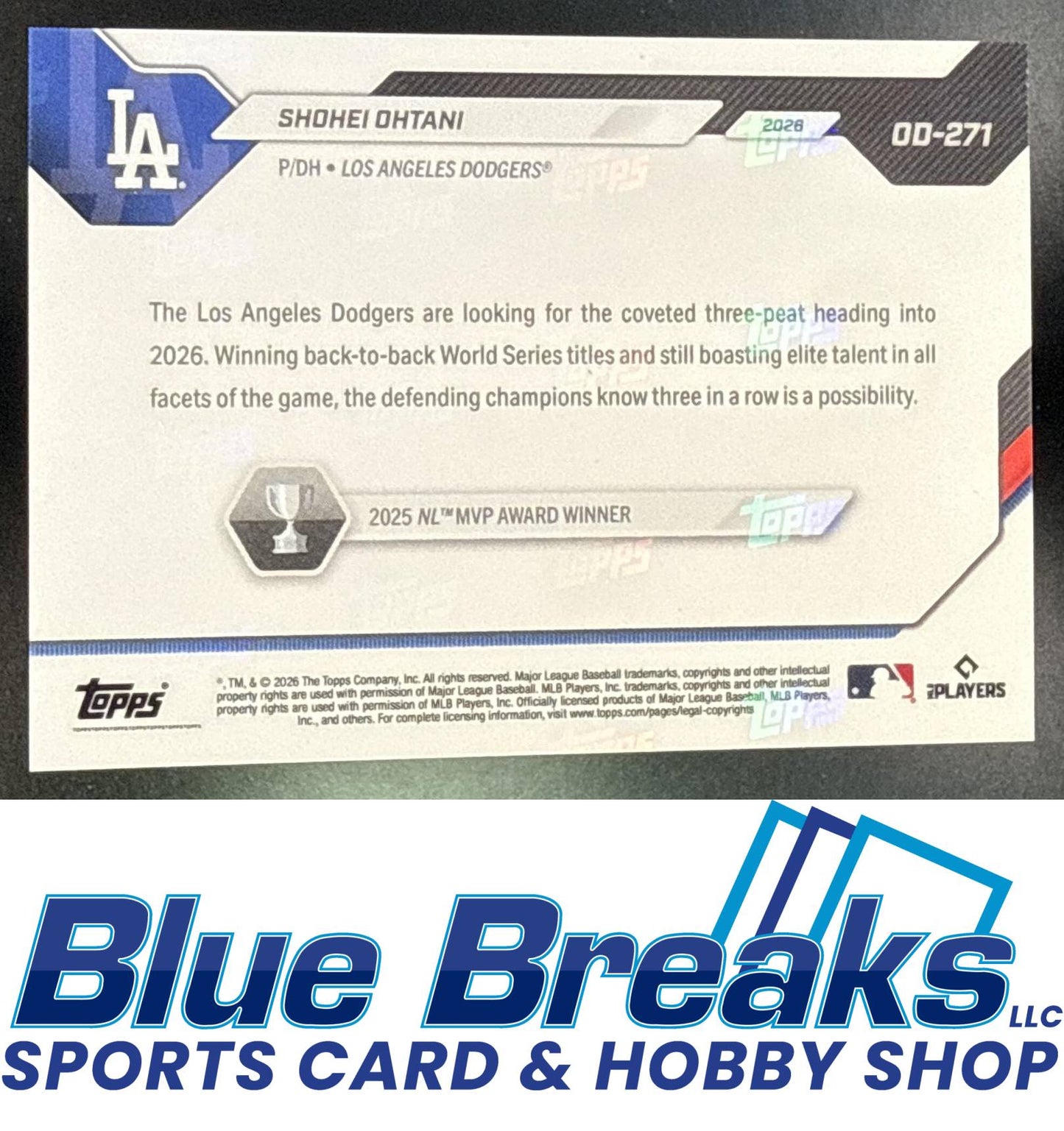2026 Topps Now Road to Opening Day Shohei Ohtani #OD-271 Los Angeles Dodgers