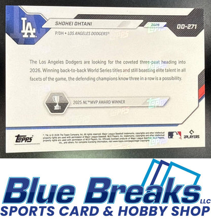 2026 Topps Now Road to Opening Day Shohei Ohtani #OD-271 Los Angeles Dodgers