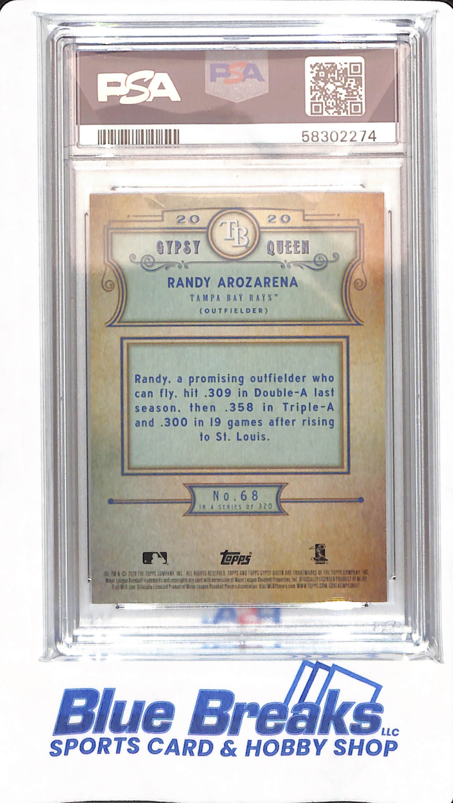 2020 Topps Gypsy Queen - Randy Arozarena - # 68 - Tampa Bay Rays - Baseball - PSA 10