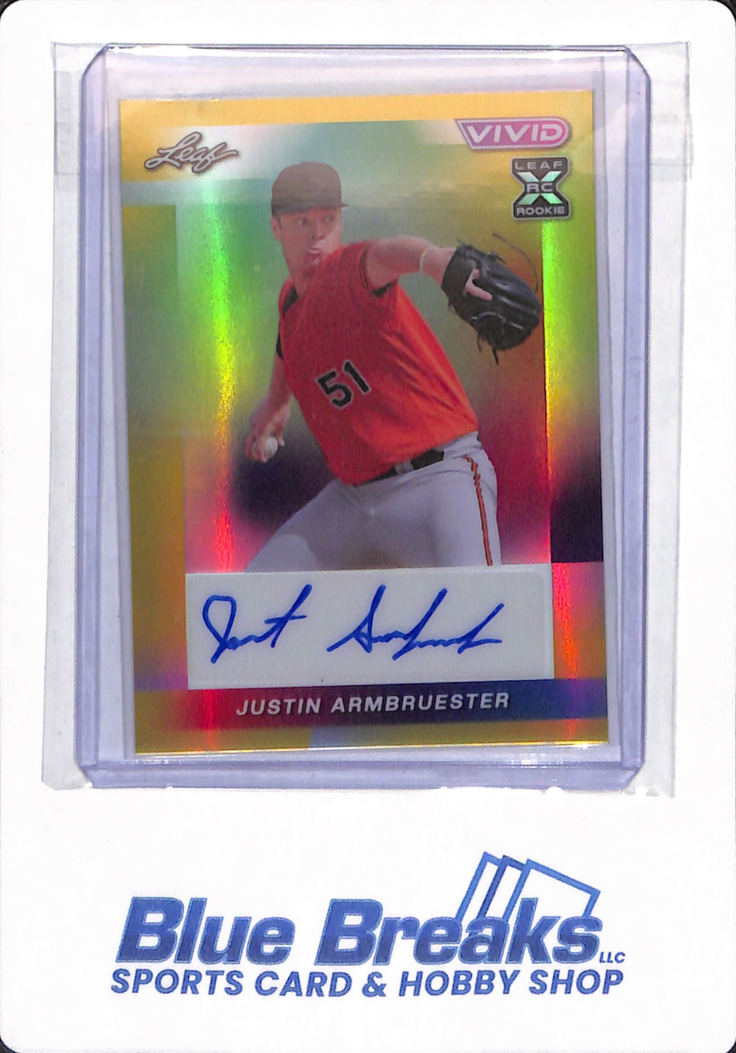 2023 Leaf Vivid - Justin Armbruester - # BA-JA1 - Baltimore Orioles - Baseball - Autographed - 1/10