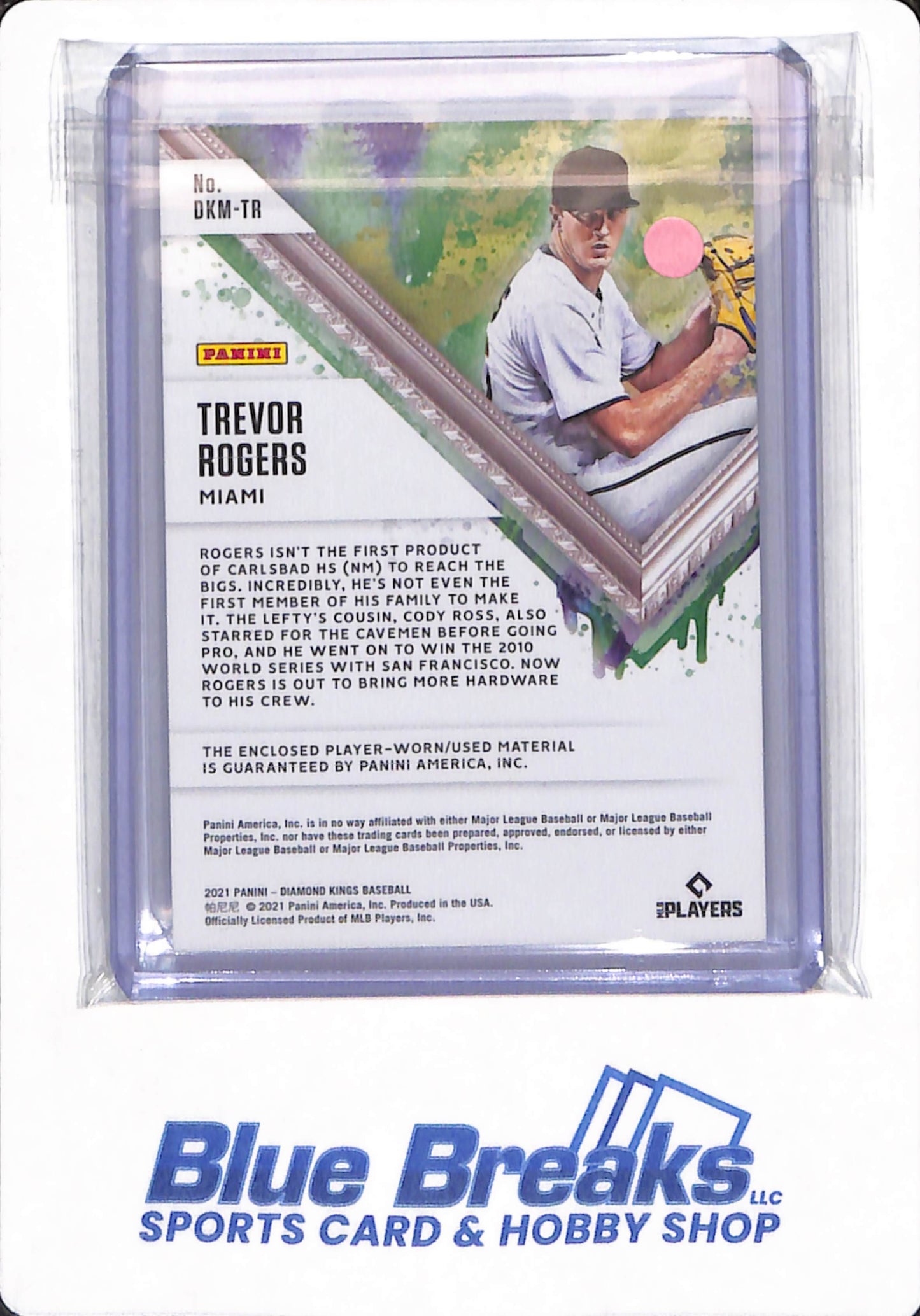 2021 Panini Diamond Kings - Trevor Rogers - # DKM-TR - Miami Marlins - Baseball - Relic - 15/25