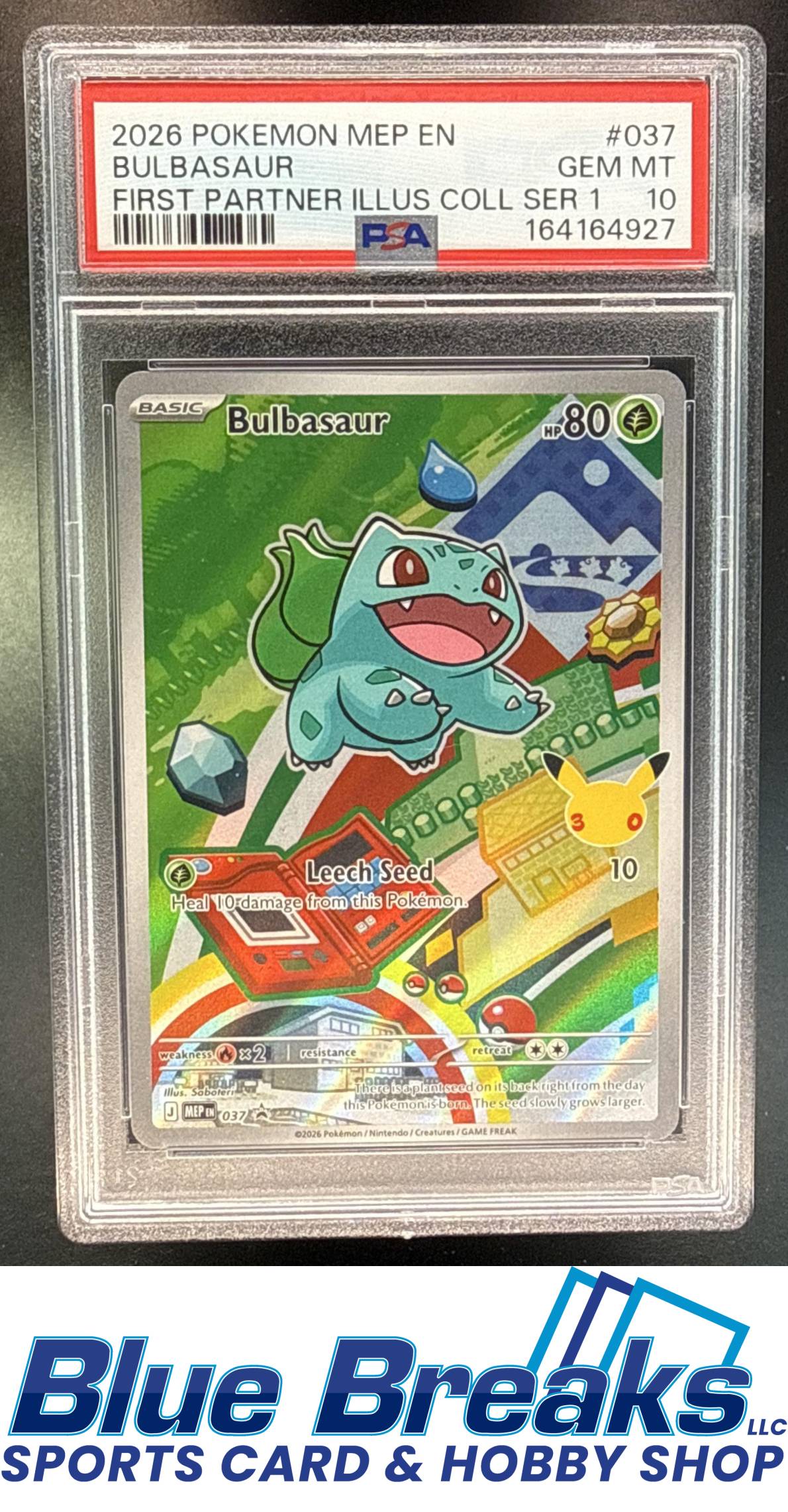 2026 Pokemon MEP Black Star Promos Bulbasaur #037b First Partner Illustration Collection Series 1 PSA 10